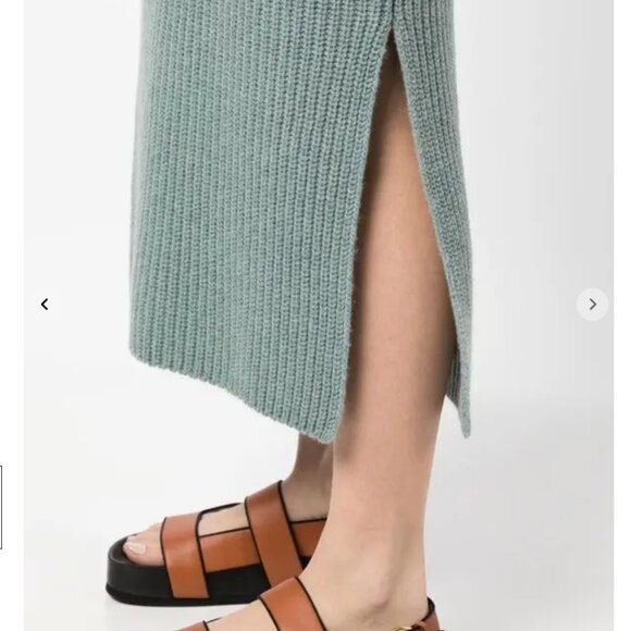 Vince ribbed-knit straight skirt (light green, large) - Picture 4 of 16